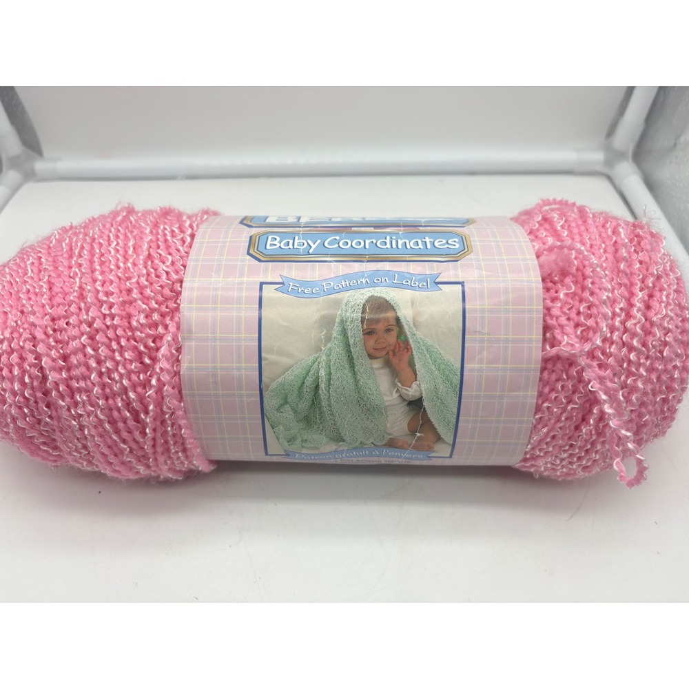 Vintage Bernat Baby Coordinates Yarn • Soft Pink Shimmer • Discontinued Skein